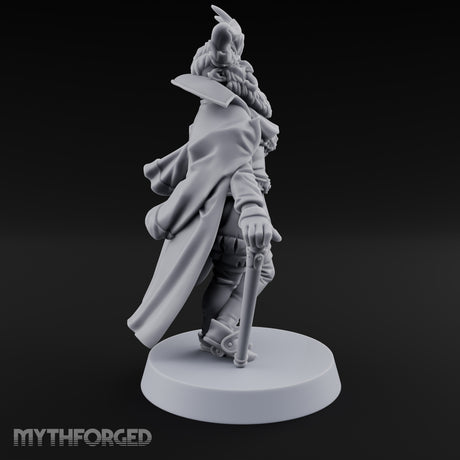 Leaning Casually Elder Tiefling Miniature for Dungeons and Dragons, Pathfinder or other TTRPGs