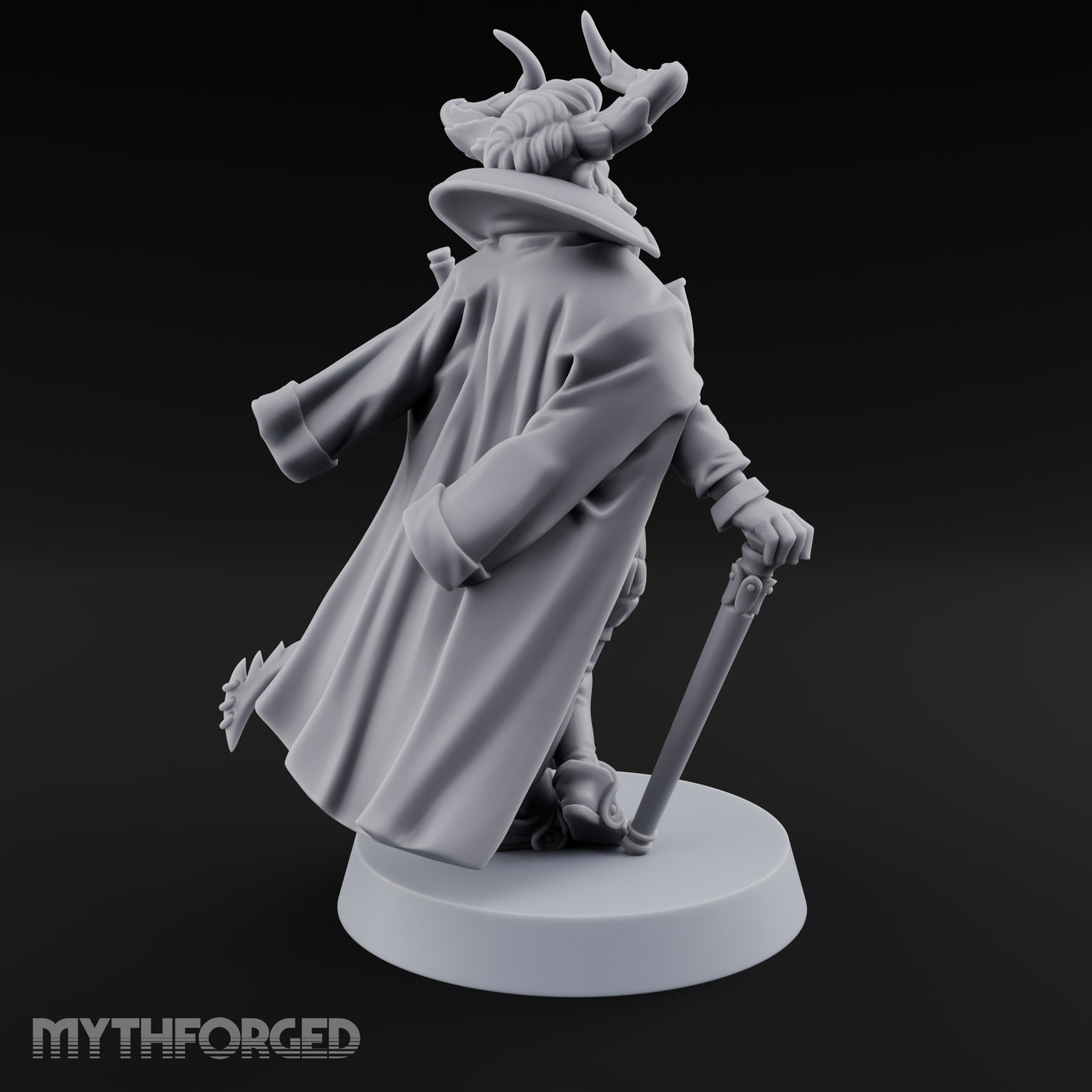 Leaning Casually Elder Tiefling Miniature for Dungeons and Dragons, Pathfinder or other TTRPGs