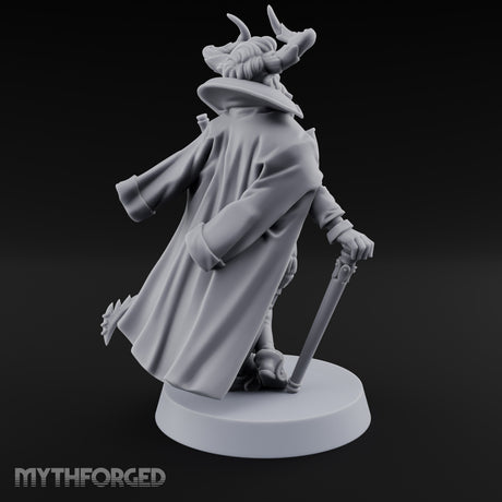 Leaning Casually Elder Tiefling Miniature for Dungeons and Dragons, Pathfinder or other TTRPGs