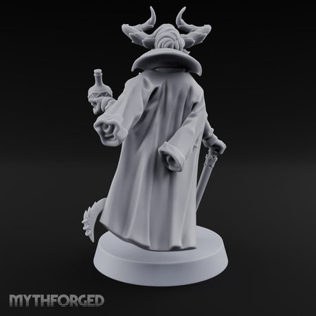 Leaning Casually Elder Tiefling Miniature for Dungeons and Dragons, Pathfinder or other TTRPGs