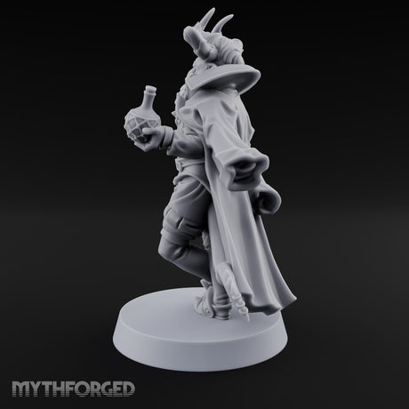 Leaning Casually Elder Tiefling Miniature for Dungeons and Dragons, Pathfinder or other TTRPGs