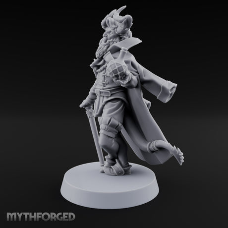 Leaning Casually Elder Tiefling Miniature for Dungeons and Dragons, Pathfinder or other TTRPGs