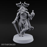 Leaning Casually Elder Tiefling Miniature for Dungeons and Dragons, Pathfinder or other TTRPGs