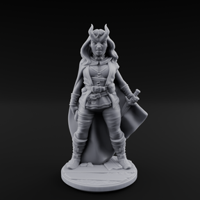 Buckled Up Tiefling Rogue Miniature for Dungeons and Dragons, Pathfinder or other TTRPGs