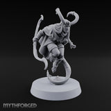 Tail Coiled, Bow Drawn Tiefling Rogue with Shortbow — Bow