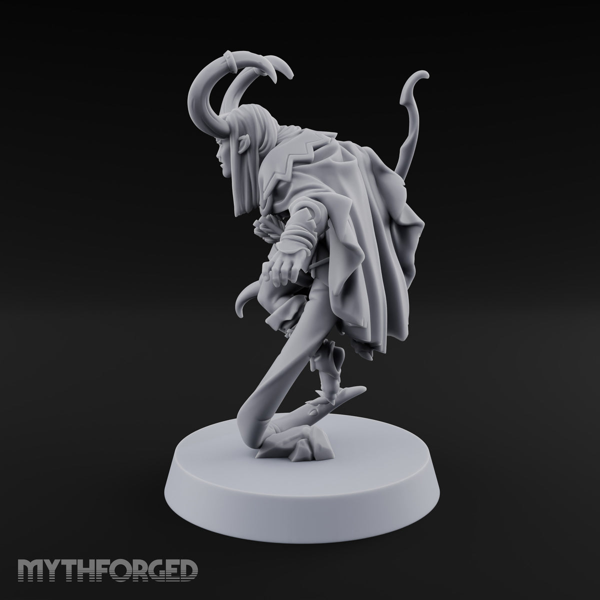Tail Coiled, Bow Drawn Tiefling Rogue with Shortbow — Bow