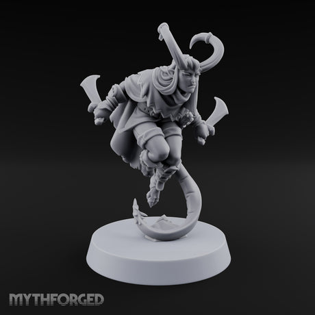 Tail Coiled, Bow Drawn Tiefling Rogue with Shortbow — Daggers