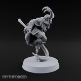 Tail Coiled, Bow Drawn Tiefling Rogue with Shortbow — Daggers