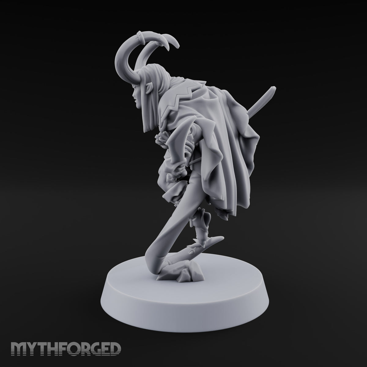 Tail Coiled, Bow Drawn Tiefling Rogue with Shortbow — Daggers