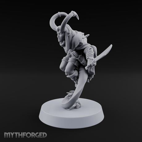 Tail Coiled, Bow Drawn Tiefling Rogue with Shortbow — Daggers