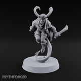 Tail Coiled, Bow Drawn Tiefling Rogue with Shortbow — Daggers
