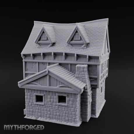 Timber-Framed Stone-Footed Hangman's Cottage Miniature for Dungeons and Dragons, Pathfinder or other TTRPGs