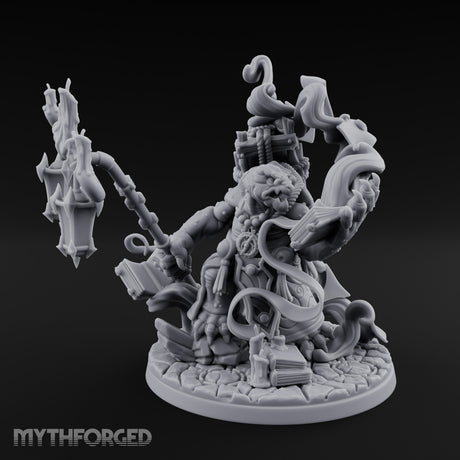 Tome And Staff Clutching Tortle Archmage Miniature for Dungeons and Dragons, Pathfinder or other TTRPGs