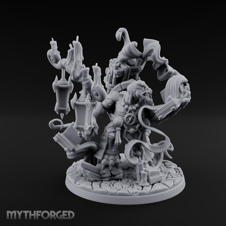 Tome And Staff Clutching Tortle Archmage Miniature for Dungeons and Dragons, Pathfinder or other TTRPGs