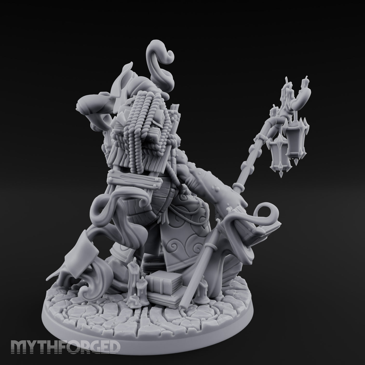 Tome And Staff Clutching Tortle Archmage Miniature for Dungeons and Dragons, Pathfinder or other TTRPGs