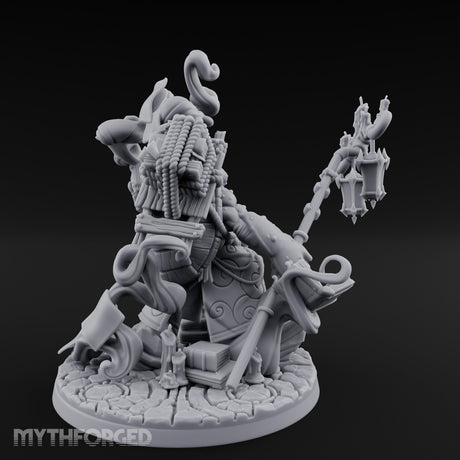Tome And Staff Clutching Tortle Archmage Miniature for Dungeons and Dragons, Pathfinder or other TTRPGs