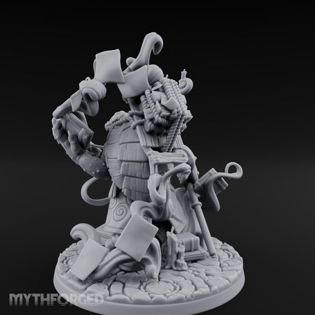 Tome And Staff Clutching Tortle Archmage Miniature for Dungeons and Dragons, Pathfinder or other TTRPGs