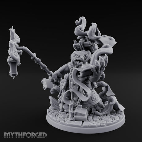Tome And Staff Clutching Tortle Archmage Miniature for Dungeons and Dragons, Pathfinder or other TTRPGs