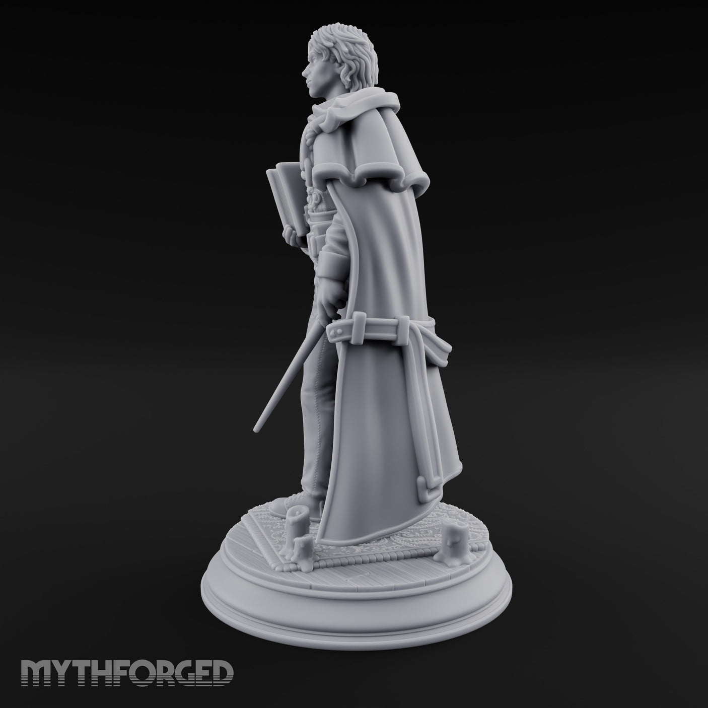 Tome And Wand Human Wizard Miniature for Dungeons and Dragons, Pathfinder or other TTRPGs