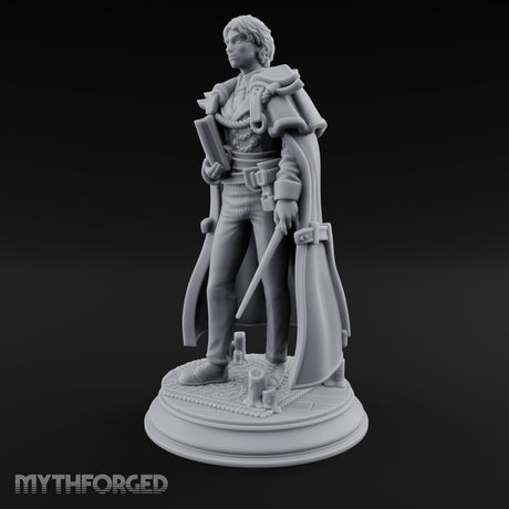 Tome And Wand Human Wizard Miniature for Dungeons and Dragons, Pathfinder or other TTRPGs