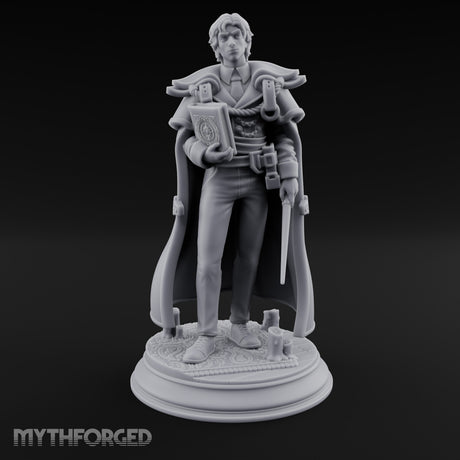 Tome And Wand Human Wizard Miniature for Dungeons and Dragons, Pathfinder or other TTRPGs