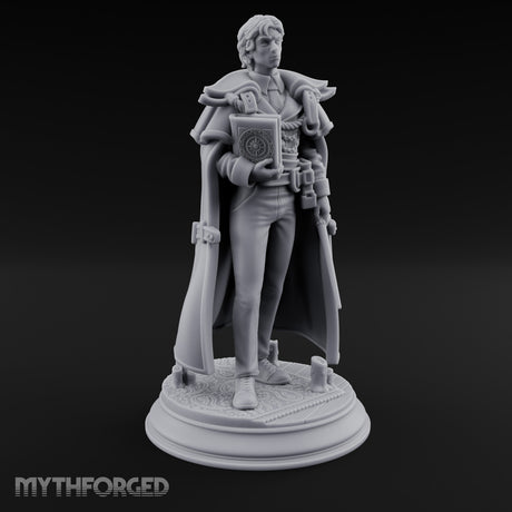 Tome And Wand Human Wizard Miniature for Dungeons and Dragons, Pathfinder or other TTRPGs