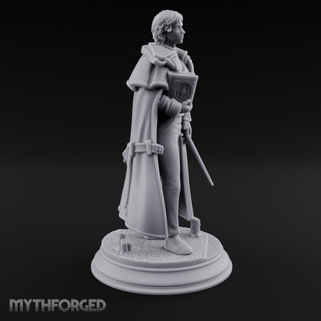 Tome And Wand Human Wizard Miniature for Dungeons and Dragons, Pathfinder or other TTRPGs
