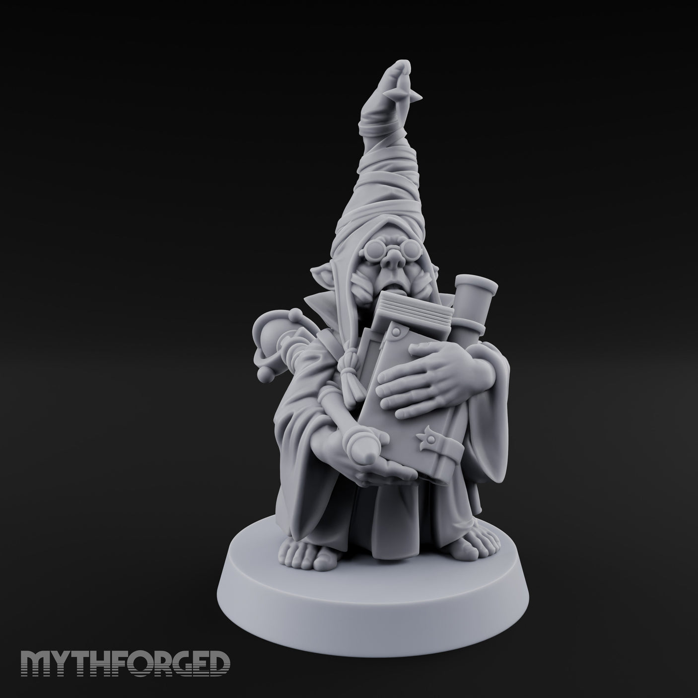 Tome Clutching Halfling Scholar Miniature for Dungeons and Dragons, Pathfinder or other TTRPGs