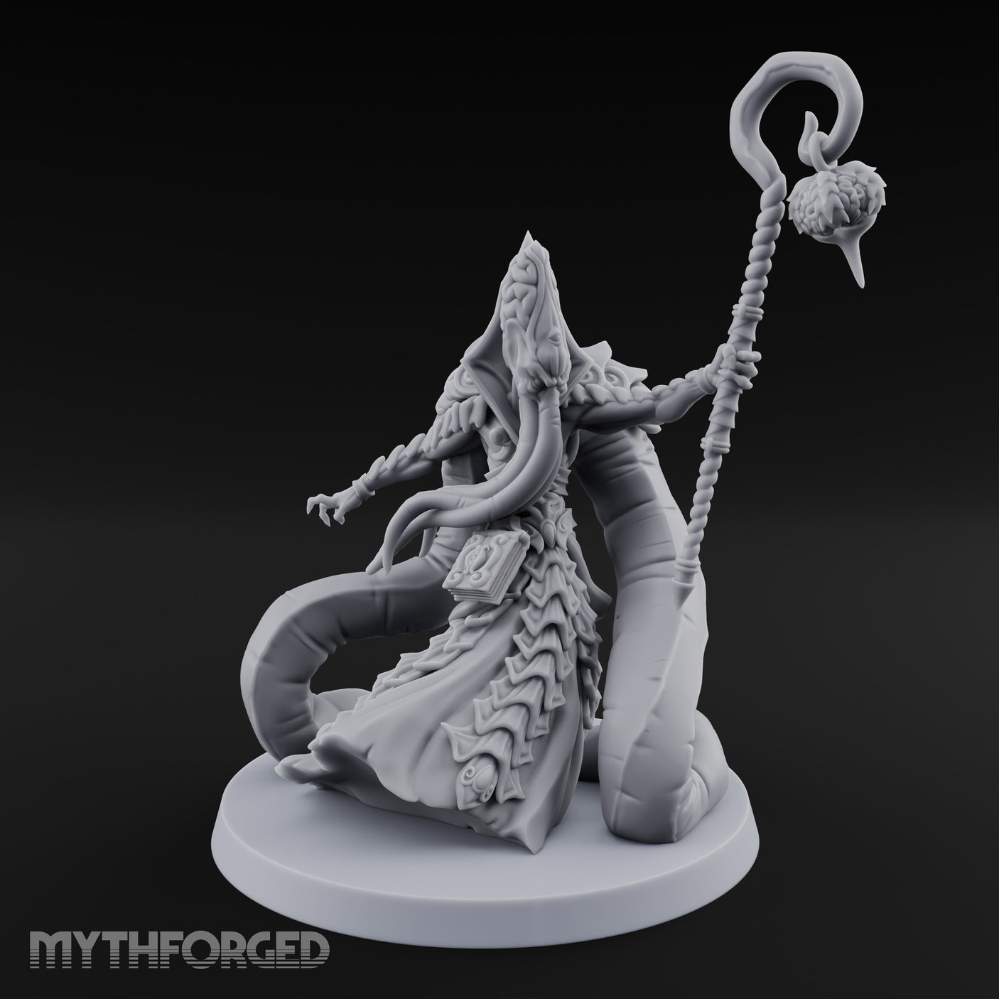 Tome Clutching Ilithid Mage Miniature for Dungeons and Dragons, Pathfinder or other TTRPGs