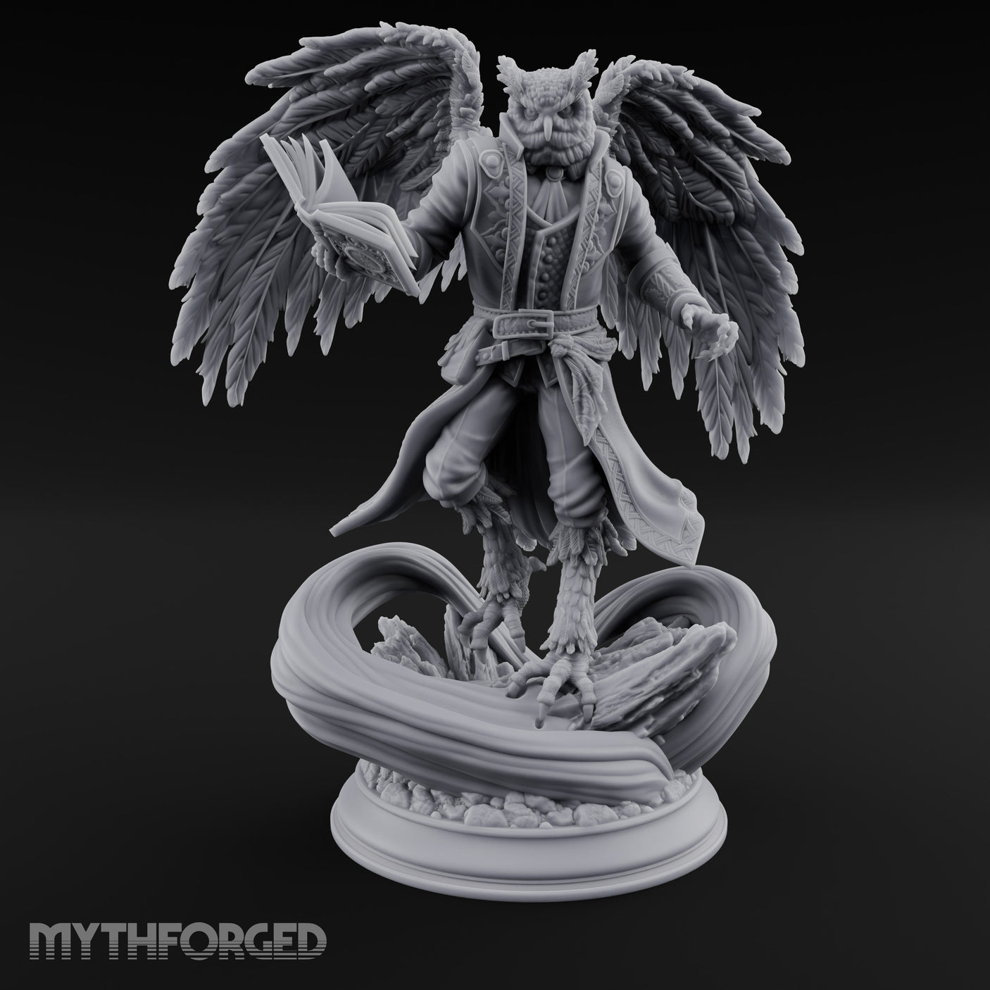 Tome Clutching Wizard Miniature for Dungeons and Dragons, Pathfinder or other TTRPGs