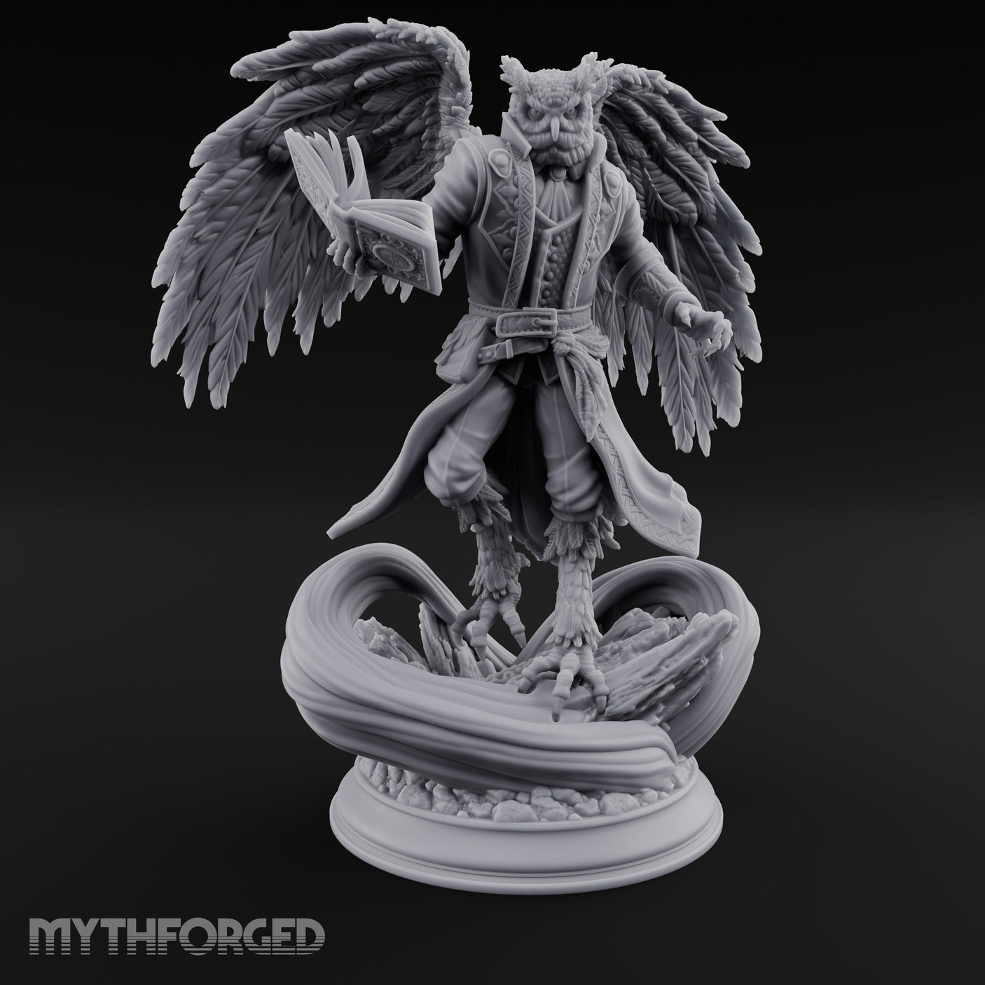 Tome Clutching Wizard Miniature for Dungeons and Dragons, Pathfinder or other TTRPGs