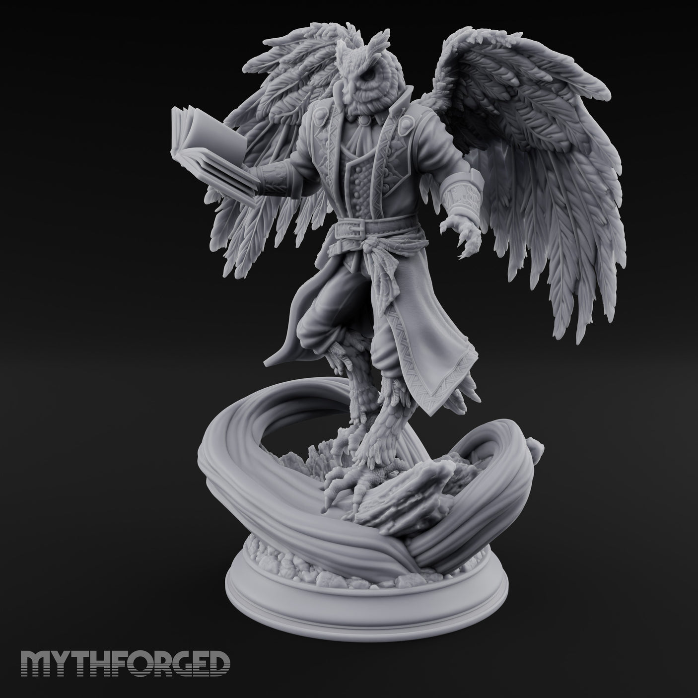 Tome Clutching Wizard Miniature for Dungeons and Dragons, Pathfinder or other TTRPGs