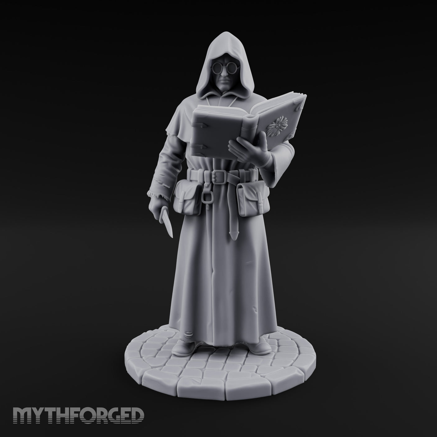 Tome Reading Human Arcanist Miniature for Dungeons and Dragons, Pathfinder or other TTRPGs