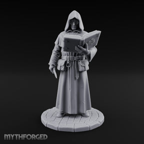 Tome Reading Human Arcanist Miniature for Dungeons and Dragons, Pathfinder or other TTRPGs