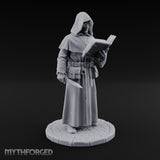 Tome Reading Human Arcanist Miniature for Dungeons and Dragons, Pathfinder or other TTRPGs