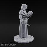 Tome Reading Human Arcanist Miniature for Dungeons and Dragons, Pathfinder or other TTRPGs