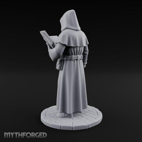Tome Reading Human Arcanist Miniature for Dungeons and Dragons, Pathfinder or other TTRPGs