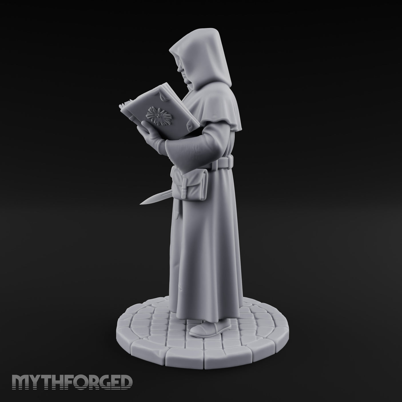 Tome Reading Human Arcanist Miniature for Dungeons and Dragons, Pathfinder or other TTRPGs