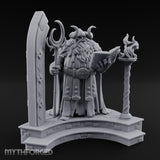 Tome Reading Staff Bearing Dwarf High Priest Miniature for Dungeons and Dragons, Pathfinder or other TTRPGs