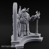 Tome Reading Staff Bearing Dwarf High Priest Miniature for Dungeons and Dragons, Pathfinder or other TTRPGs