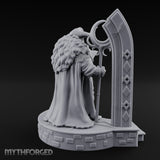 Tome Reading Staff Bearing Dwarf High Priest Miniature for Dungeons and Dragons, Pathfinder or other TTRPGs
