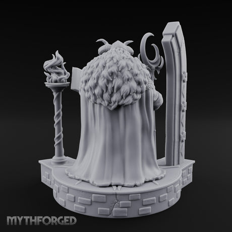 Tome Reading Staff Bearing Dwarf High Priest Miniature for Dungeons and Dragons, Pathfinder or other TTRPGs