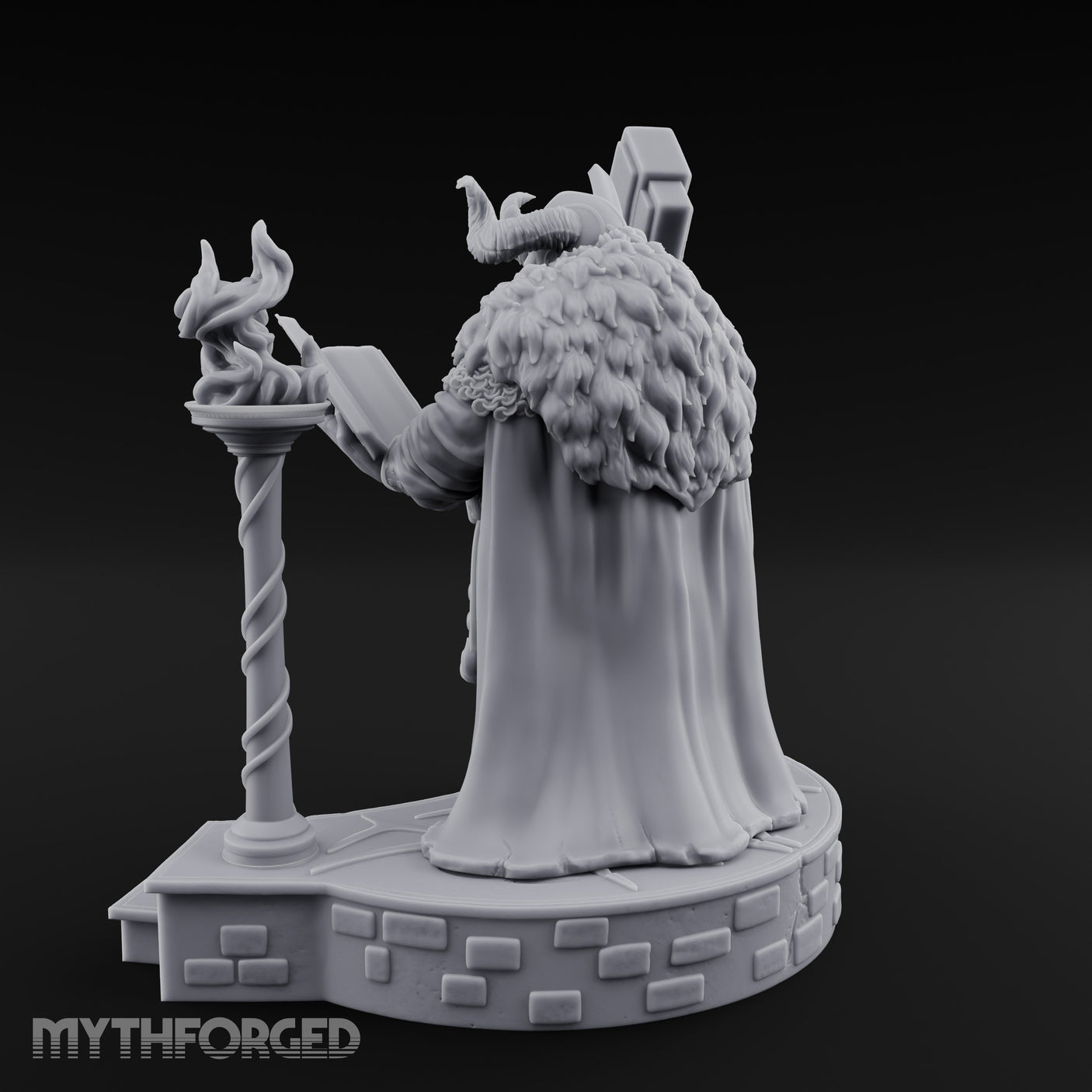 Tome Reading Staff Bearing Dwarf High Priest Miniature for Dungeons and Dragons, Pathfinder or other TTRPGs