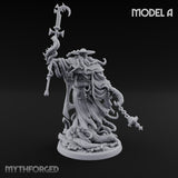 Tome Reading Staff Wielding Deep One Bishop A Miniature for Dungeons and Dragons, Pathfinder or other TTRPGs