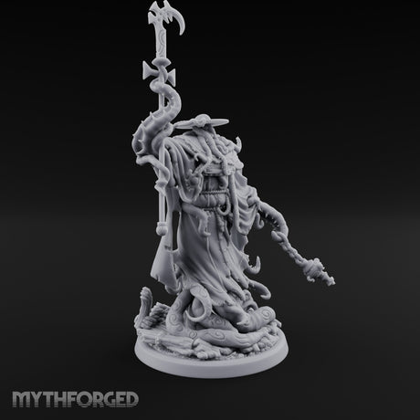 Tome Reading Staff Wielding Deep One Bishop A Miniature for Dungeons and Dragons, Pathfinder or other TTRPGs