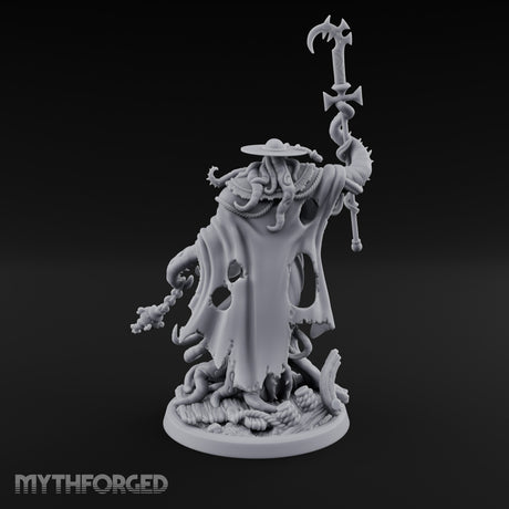 Tome Reading Staff Wielding Deep One Bishop A Miniature for Dungeons and Dragons, Pathfinder or other TTRPGs