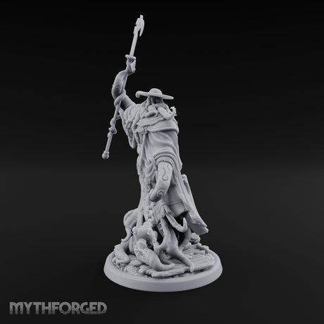 Tome Reading Staff Wielding Deep One Bishop A Miniature for Dungeons and Dragons, Pathfinder or other TTRPGs