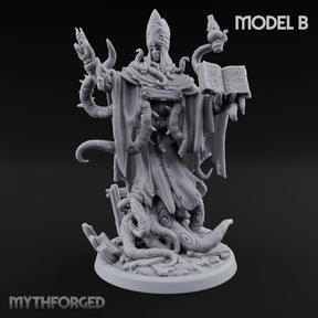 Tome Reading Staff Wielding Deep One Bishop B Miniature for Dungeons and Dragons, Pathfinder or other TTRPGs