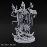 Tome Reading Staff Wielding Deep One Bishop B Miniature for Dungeons and Dragons, Pathfinder or other TTRPGs