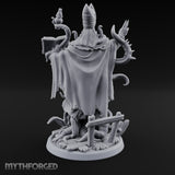 Tome Reading Staff Wielding Deep One Bishop B Miniature for Dungeons and Dragons, Pathfinder or other TTRPGs